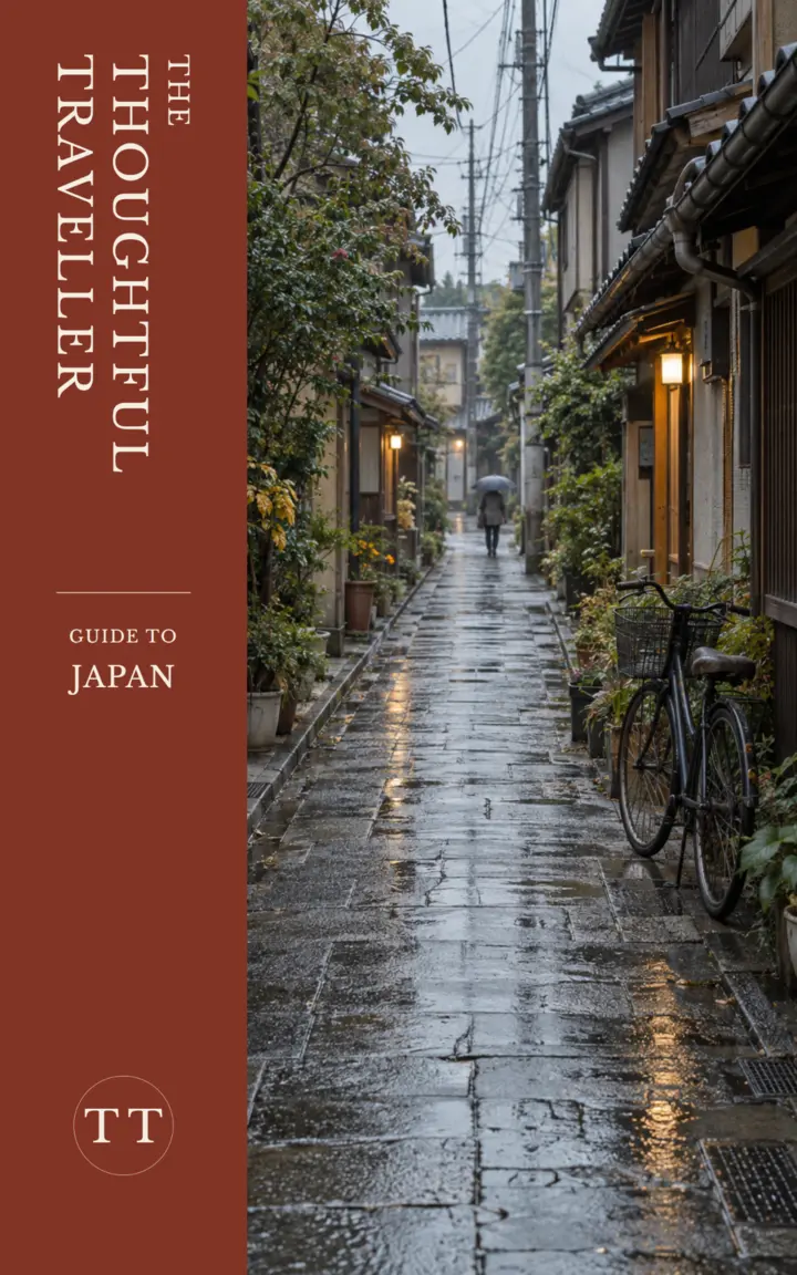 Current draft cover of The Thoughtful Traveller’s Guide to Japan